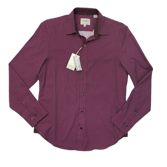 Construct Silvadur Shirt Mens S Small Slim Fit Polka Dot 4 Way Stretch Quick Dry - Picture 1 of 12